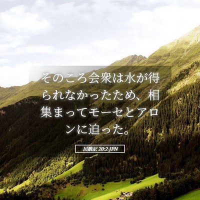 Picture 05 - 民数記 20:2 JPN - そのころ会衆は水が得られなかった - Bible Verse Picture