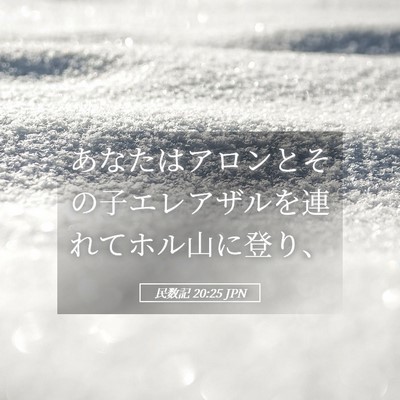 Picture 05 - 民数記 20:25 JPN - あなたはアロンとその子エレアザル - Bible Verse Picture