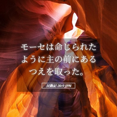 Picture 05 - 民数記 20:9 JPN - モーセは命じられたように主の前に - Bible Verse Picture