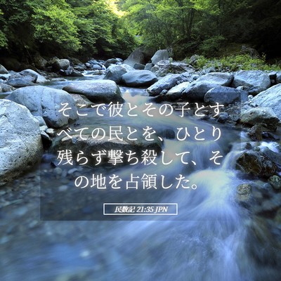 Picture 05 - 民数記 21:35 JPN - そこで彼とその子とすべての民とを - Bible Verse Picture