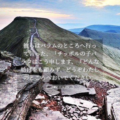 Picture 05 - 民数記 22:16 JPN - 彼らはバラムのところへ行って言っ - Bible Verse Picture