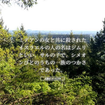 Picture 05 - 民数記 25:14 JPN - ミデアンの女と共に殺されたイスラ - Bible Verse Picture