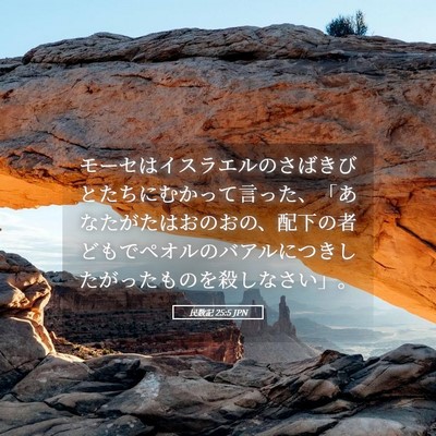 Picture 05 - 民数記 25:5 JPN - モーセはイスラエルのさばきびとた - Bible Verse Picture