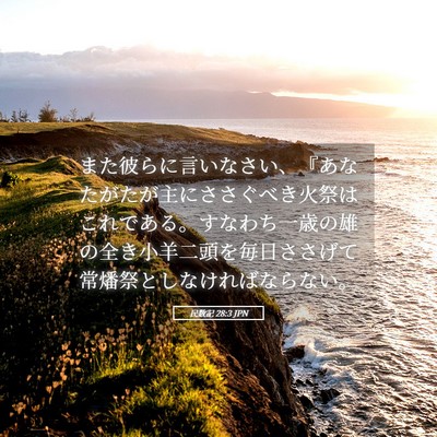Picture 05 - 民数記 28:3 JPN - また彼らに言いなさい、『あなたが - Bible Verse Picture