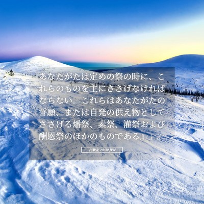 Picture 05 - 民数記 29:39 JPN - あなたがたは定めの祭の時に、これ - Bible Verse Picture