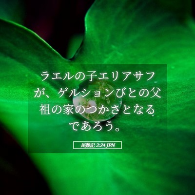 Picture 05 - 民数記 3:24 JPN - ラエルの子エリアサフが、ゲルショ - Bible Verse Picture