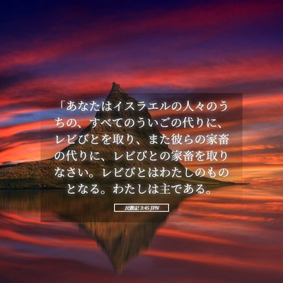 Picture 05 - 民数記 3:45 JPN - 「あなたはイスラエルの人々のうち - Bible Verse Picture