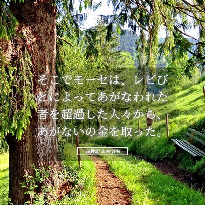 Picture 05 - 民数記 3:49 JPN - そこでモーセは、レビびとによって - Bible Verse Picture