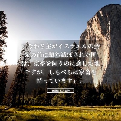 Picture 05 - 民数記 32:4 JPN - すなわち主がイスラエルの会衆の前 - Bible Verse Picture