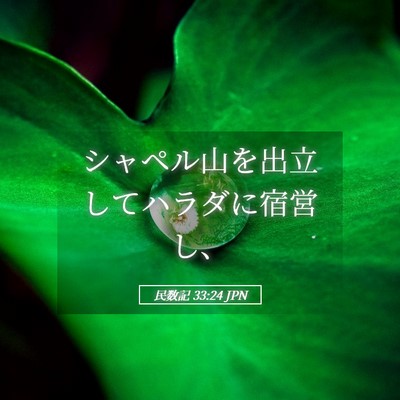 Picture 05 - 民数記 33:24 JPN - シャペル山を出立してハラダに宿営 - Bible Verse Picture