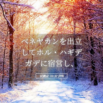 Picture 05 - 民数記 33:32 JPN - ベネヤカンを出立してホル・ハギデ - Bible Verse Picture