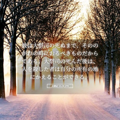 Picture 05 - 民数記 35:28 JPN - 彼は大祭司の死ぬまで、そののがれ - Bible Verse Picture