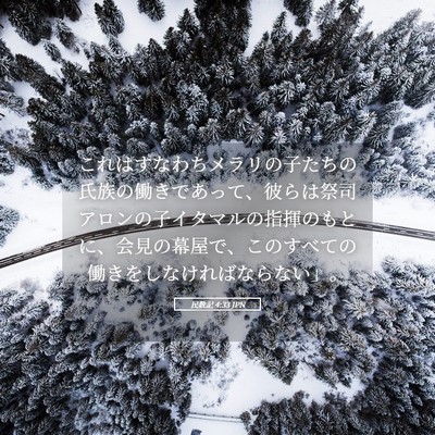 Picture 05 - 民数記 4:33 JPN - これはすなわちメラリの子たちの氏 - Bible Verse Picture