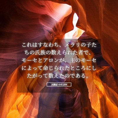Picture 05 - 民数記 4:45 JPN - これはすなわち、メラリの子たちの - Bible Verse Picture