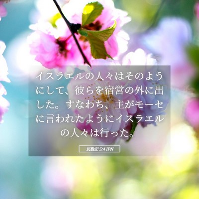 Picture 05 - 民数記 5:4 JPN - イスラエルの人々はそのようにして - Bible Verse Picture