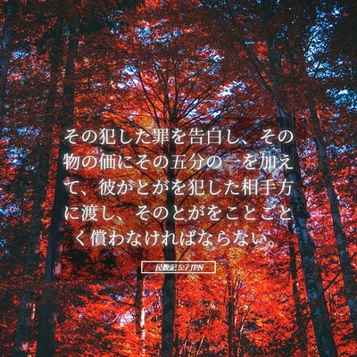 Picture 05 - 民数記 5:7 JPN - その犯した罪を告白し、その物の価 - Bible Verse Picture