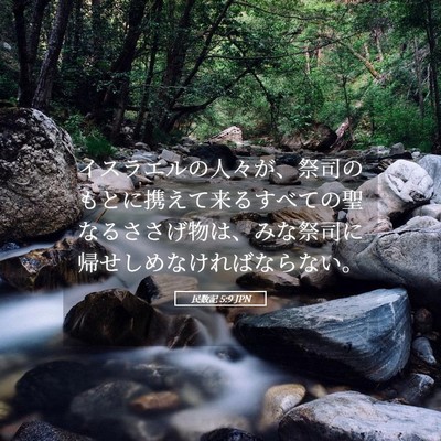 Picture 05 - 民数記 5:9 JPN - イスラエルの人々が、祭司のもとに - Bible Verse Picture