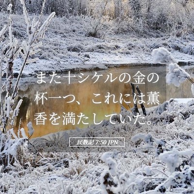 Picture 05 - 民数記 7:50 JPN - また十シケルの金の杯一つ、これに - Bible Verse Picture