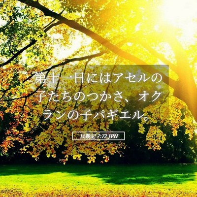 Picture 05 - 民数記 7:72 JPN - 第十一日にはアセルの子たちのつか - Bible Verse Picture