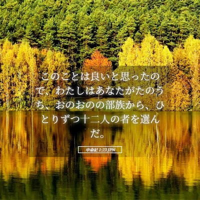 Picture 05 - 申命記 1:23 JPN - このことは良いと思ったので、わた - Bible Verse Picture