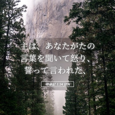 Picture 05 - 申命記 1:34 JPN - 主は、あなたがたの言葉を聞いて怒 - Bible Verse Picture