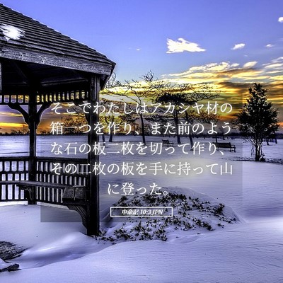 Picture 05 - 申命記 10:3 JPN - そこでわたしはアカシヤ材の箱一つ - Bible Verse Picture