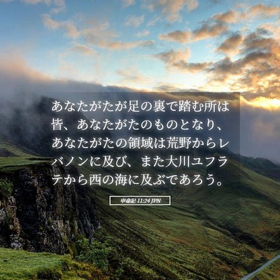 Picture 05 - 申命記 11:24 JPN - あなたがたが足の裏で踏む所は皆、 - Bible Verse Picture