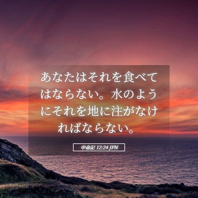 Picture 05 - 申命記 12:24 JPN - あなたはそれを食べてはならない。 - Bible Verse Picture