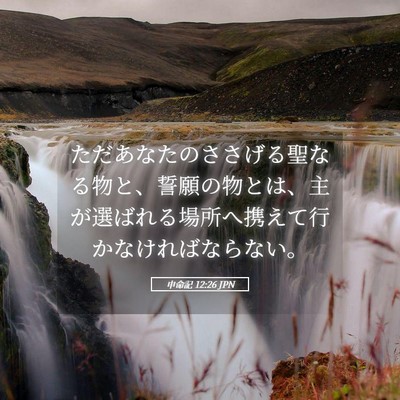 Picture 05 - 申命記 12:26 JPN - ただあなたのささげる聖なる物と、 - Bible Verse Picture