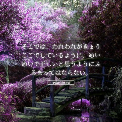 Picture 05 - 申命記 12:8 JPN - そこでは、われわれがきょうここで - Bible Verse Picture