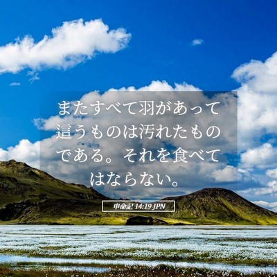 Picture 05 - 申命記 14:19 JPN - またすべて羽があって這うものは汚 - Bible Verse Picture