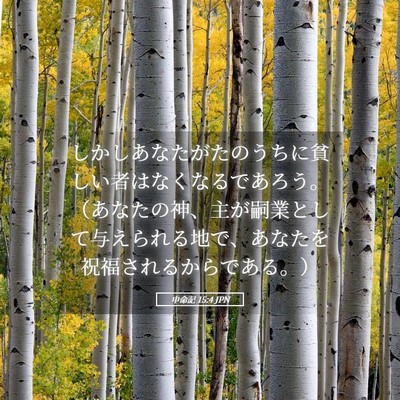 Picture 05 - 申命記 15:4 JPN - しかしあなたがたのうちに貧しい者 - Bible Verse Picture