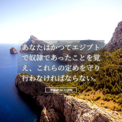 Picture 05 - 申命記 16:12 JPN - あなたはかつてエジプトで奴隷であ - Bible Verse Picture