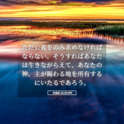 Picture 05 - 申命記 16:20 JPN - ただ公義をのみ求めなければならな - Bible Verse Picture