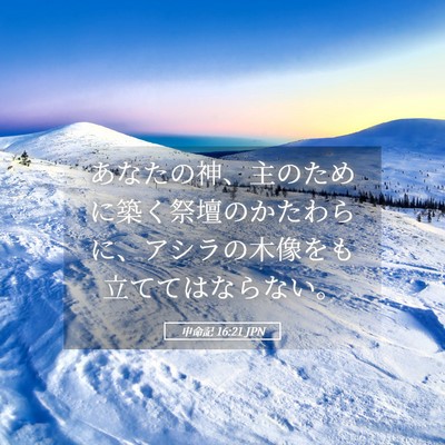 Picture 05 - 申命記 16:21 JPN - あなたの神、主のために築く祭壇の - Bible Verse Picture
