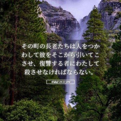 Picture 05 - 申命記 19:12 JPN - その町の長老たちは人をつかわして - Bible Verse Picture