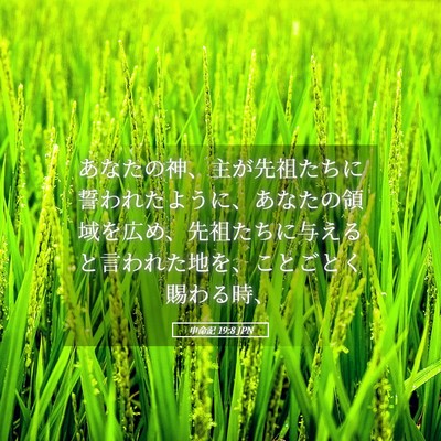 Picture 05 - 申命記 19:8 JPN - あなたの神、主が先祖たちに誓われ - Bible Verse Picture