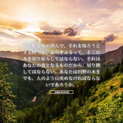 Picture 05 - 申命記 20:19 JPN - 長く町を攻め囲んで、それを取ろう - Bible Verse Picture