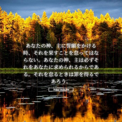 Picture 05 - 申命記 23:21 JPN - あなたの神、主に誓願をかける時、 - Bible Verse Picture