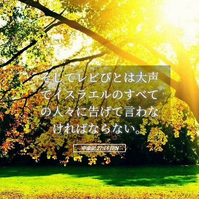 Picture 05 - 申命記 27:14 JPN - そしてレビびとは大声でイスラエル - Bible Verse Picture
