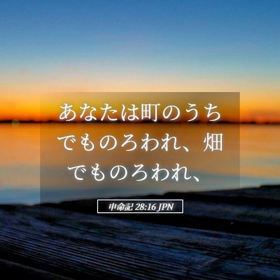 Picture 05 - 申命記 28:16 JPN - あなたは町のうちでものろわれ、畑 - Bible Verse Picture