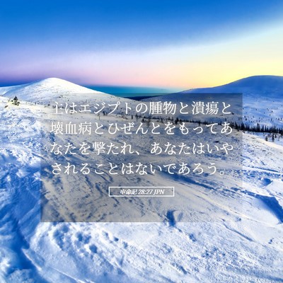 Picture 05 - 申命記 28:27 JPN - 主はエジプトの腫物と潰瘍と壊血病 - Bible Verse Picture