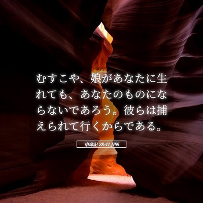Picture 05 - 申命記 28:41 JPN - むすこや、娘があなたに生れても、 - Bible Verse Picture