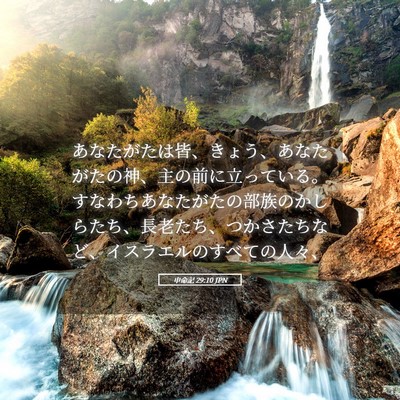 Picture 05 - 申命記 29:10 JPN - あなたがたは皆、きょう、あなたが - Bible Verse Picture
