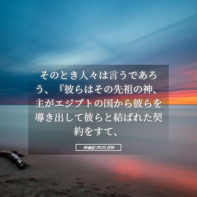 Picture 05 - 申命記 29:25 JPN - そのとき人々は言うであろう、『彼 - Bible Verse Picture