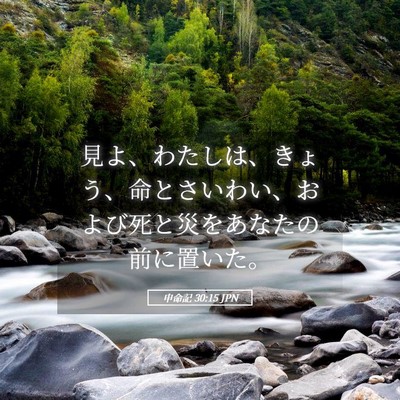 Picture 05 - 申命記 30:15 JPN - 見よ、わたしは、きょう、命とさい - Bible Verse Picture