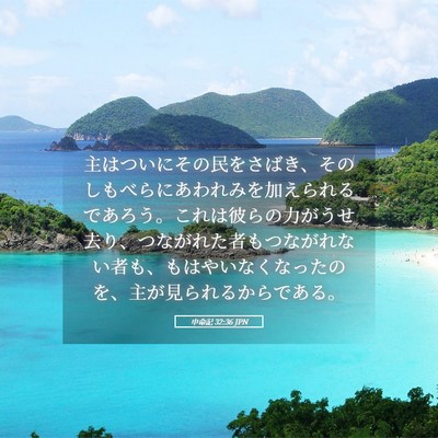 Picture 05 - 申命記 32:36 JPN - 主はついにその民をさばき、そのし - Bible Verse Picture