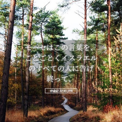 Picture 05 - 申命記 32:45 JPN - モーセはこの言葉を、ことごとくイ - Bible Verse Picture