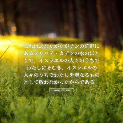 Picture 05 - 申命記 32:51 JPN - これはあなたがたがチンの荒野にあ - Bible Verse Picture