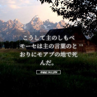 Picture 05 - 申命記 34:5 JPN - こうして主のしもべモーセは主の言 - Bible Verse Picture